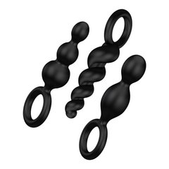 Набір анальних іграшок Satisfyer Plugs black (set of 3) - Booty Call (пом'ята упаковка)