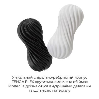 Мастурбатор Tenga FLEX Rocky Black зі змінною інтенсивністю, можна скручувати